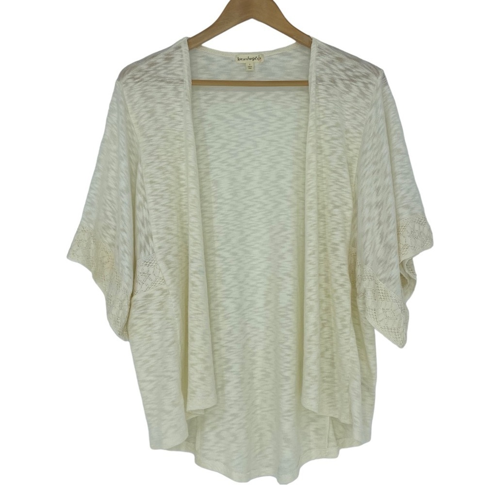 Love on a hanger lace oversized cream dolman sleeve cardigan wms sz large